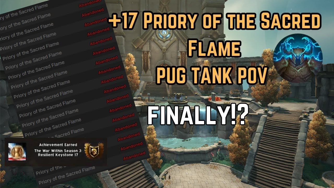 Priory of the Sacred Flame +17 | Protection Warrior Tank PUG POV | TWW SEASON 3 M+