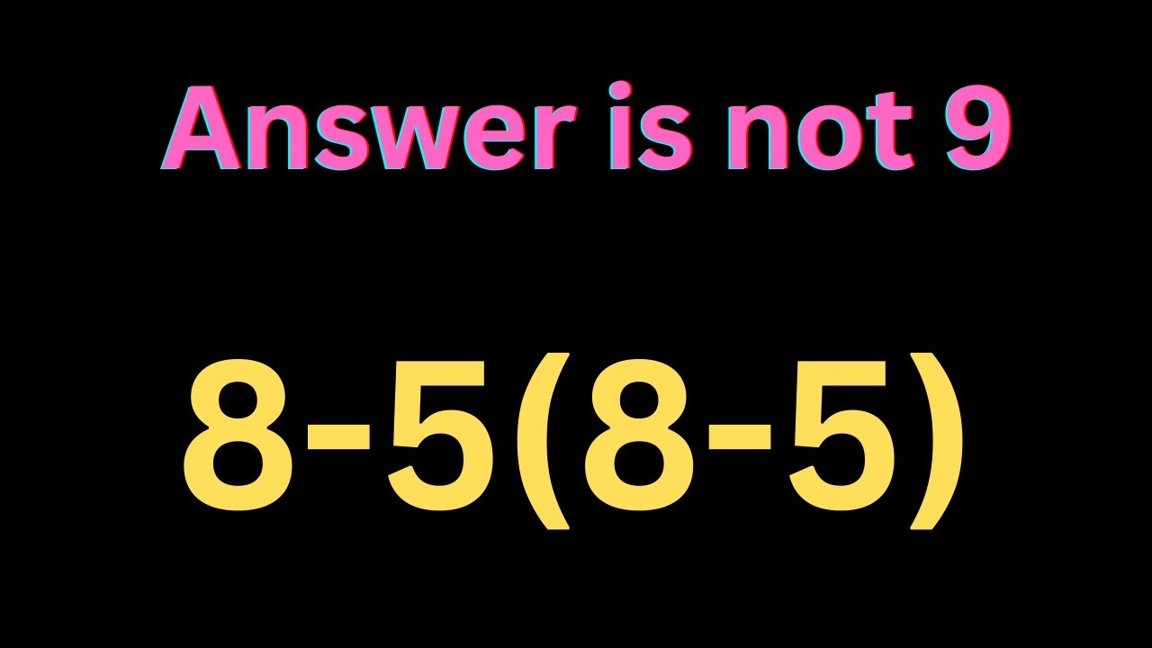 I think only one in 10 can solve this math question