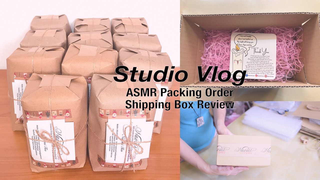 Studio Vlog - ASMR packing Christmas Carved Candle Order with me | MillionParcel Shipping Box Review