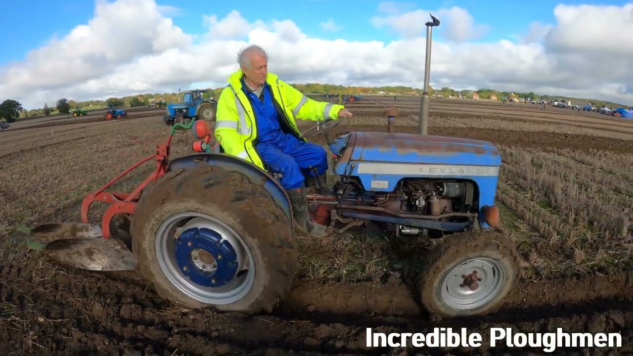 1978 Leyland 154 1.5 Litre 4-Cyl Diesel Tractor (28 HP) with Kverneland at Newbury Ploughing 2024