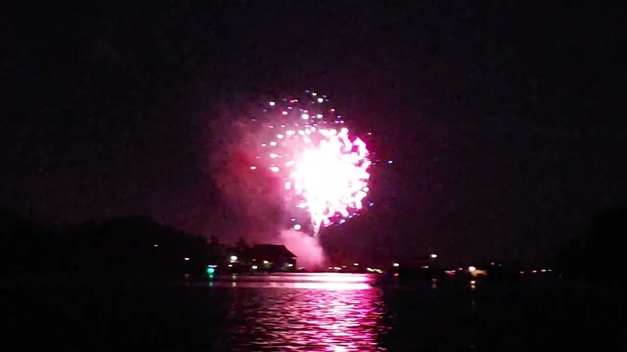 Fireworks from a kayak