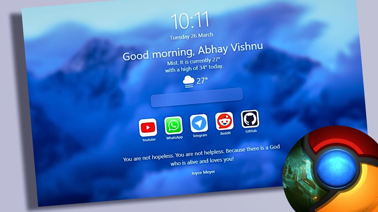 Стартовая страница Bonjourr Minimalist: лучшая настройка темы для Google Chrome | Минималистичная...