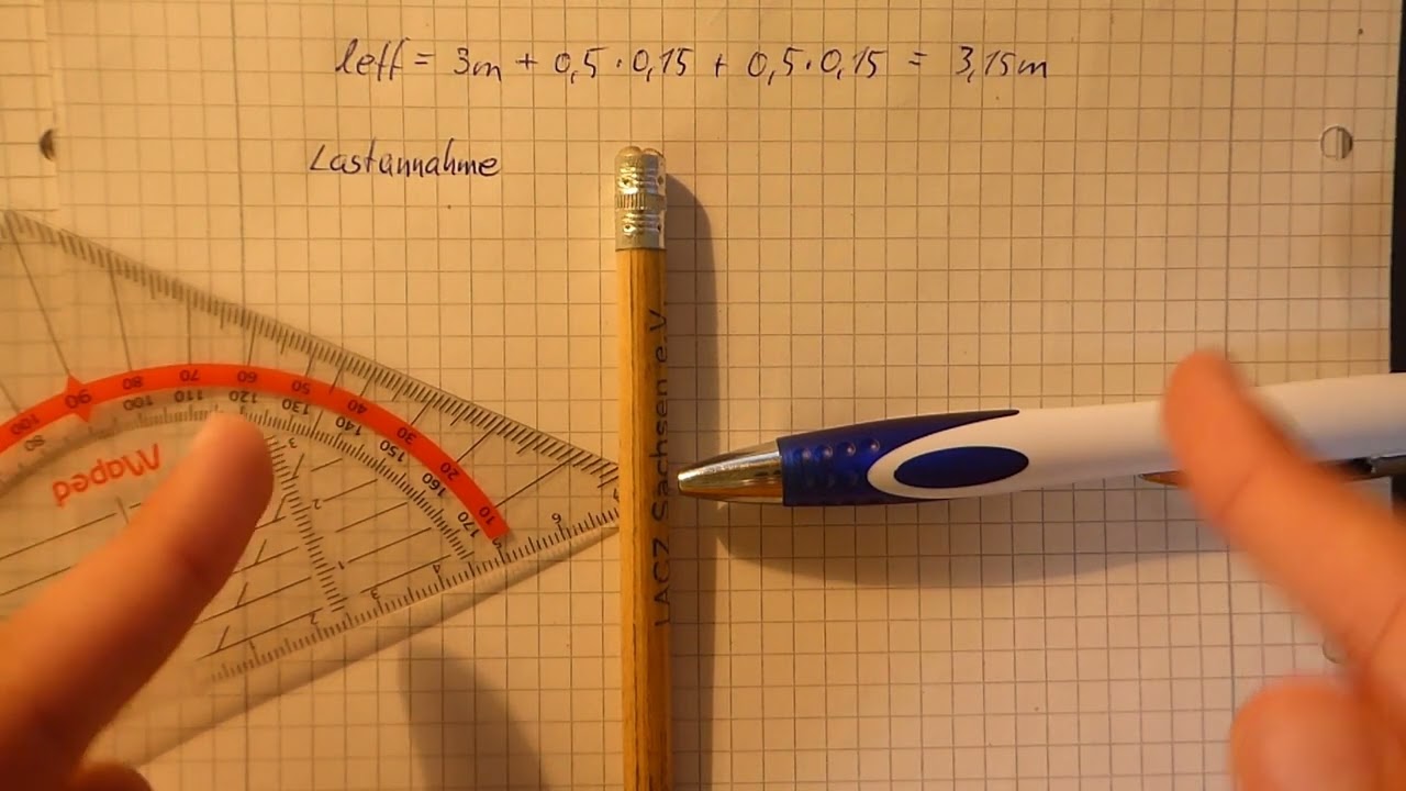Statisches System bestimmen und Lastannahmen treffen - Bemessung Sturz/Balken #2