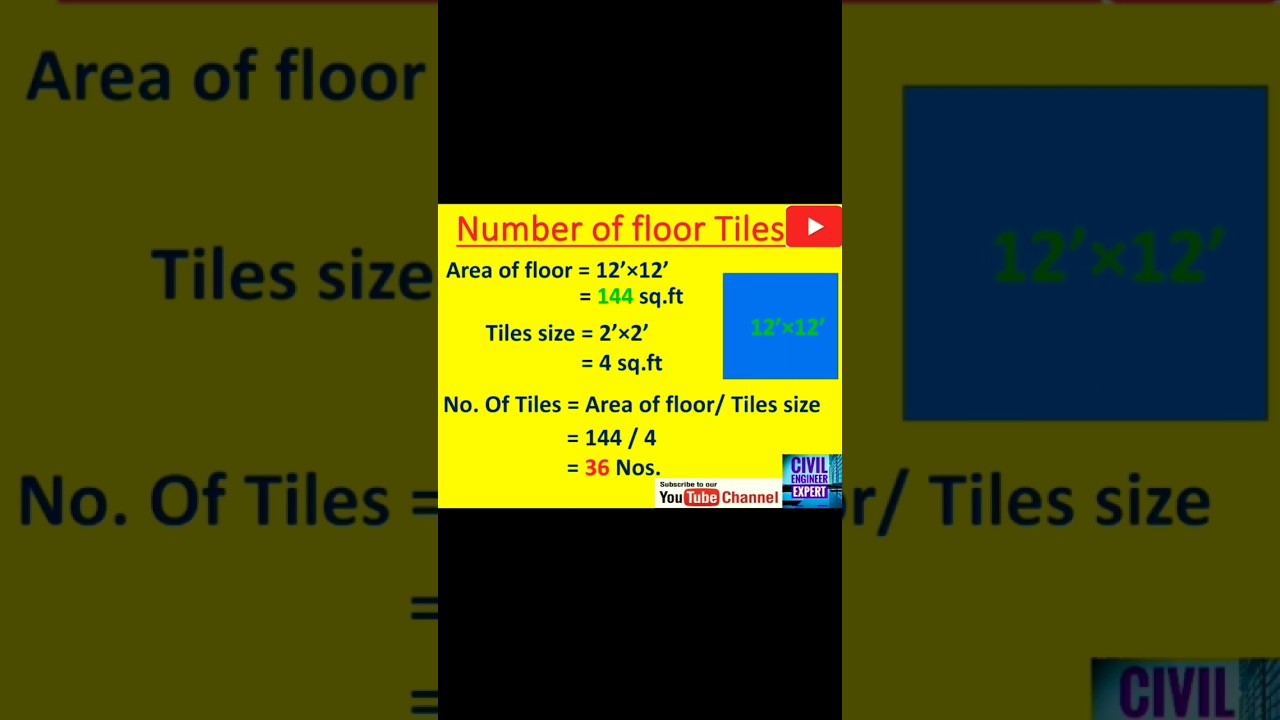 Number of floor tiles #youtube #civil engineer #building