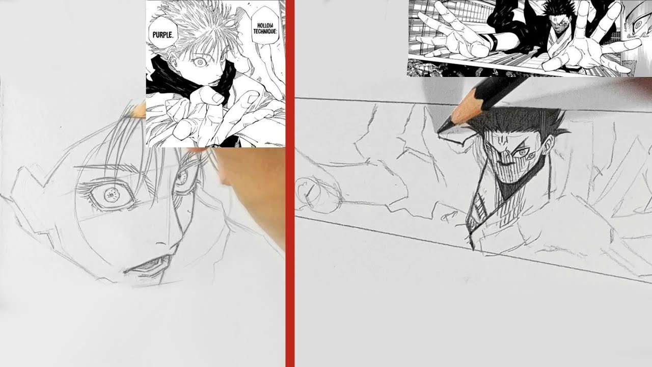 How to draw Gojo Shooting & Sukuna Tanked 200% Hollow Purple