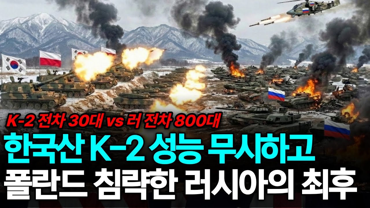 K-2전차, K-9자주포 성능 무시하고 폴란드로 밀고 들어온 러시아 제1전차군단의 최후! | 러시아 기갑부대 '전멸' 현장!!