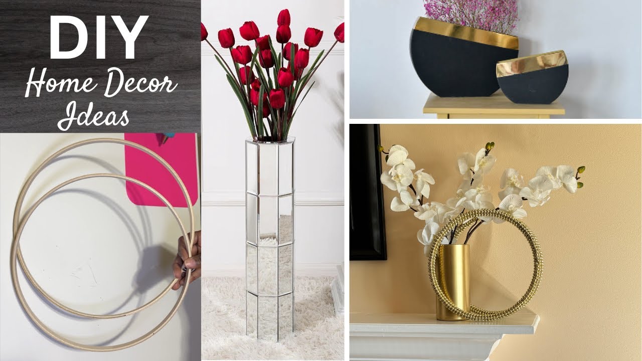 UNDER $10 LUXURY HOME DECOR & VASES!! USING DOLLAR STORE ITEMS