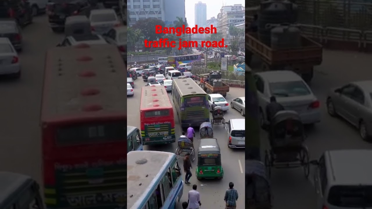 Bangladesh traffic jam road,traffic jam Dhaka city.