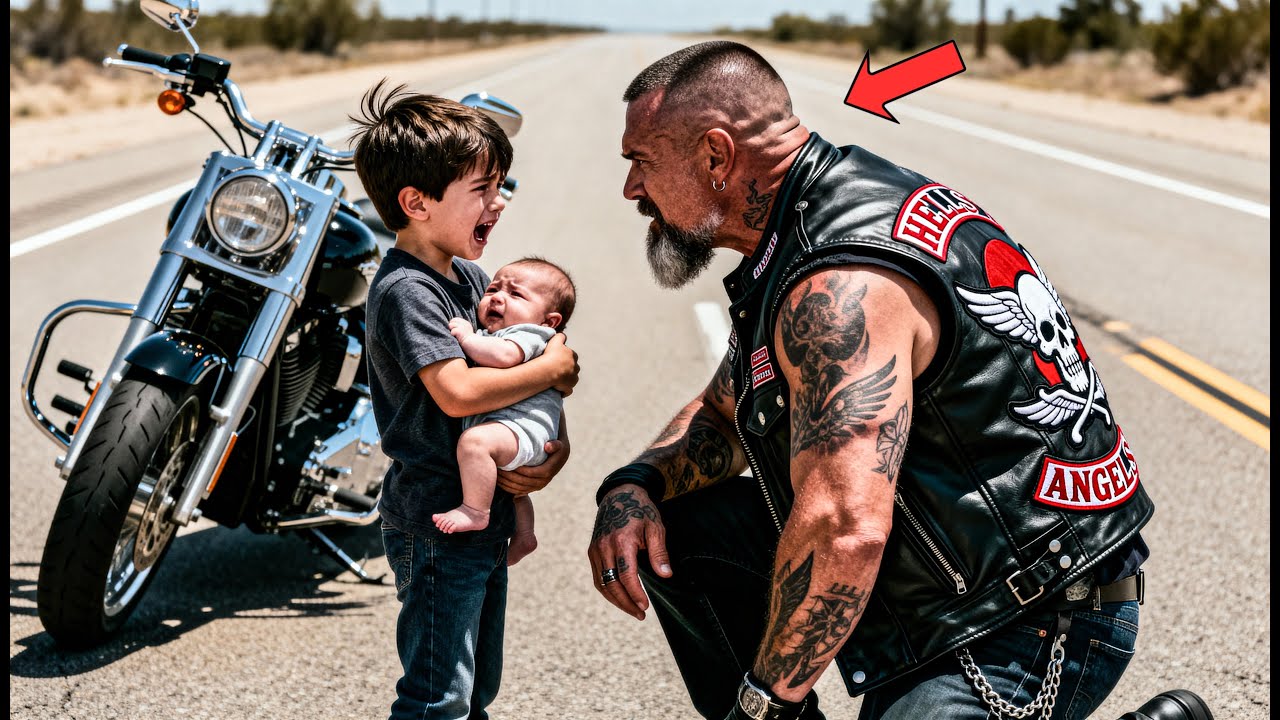 Hells Angel Stopped His Bike When He Saw A Child Crying on The Road — But What He Was Carrying Ch...