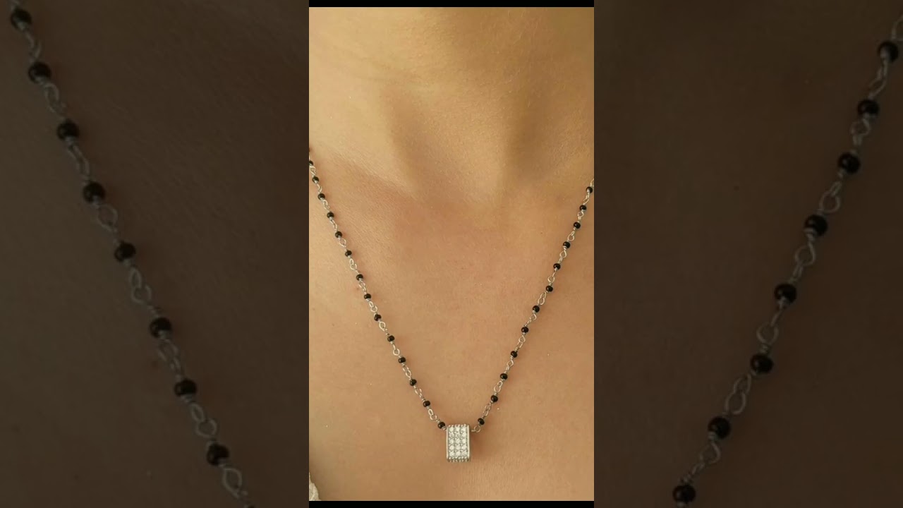 Light weight black beads mangalsutra with pendant