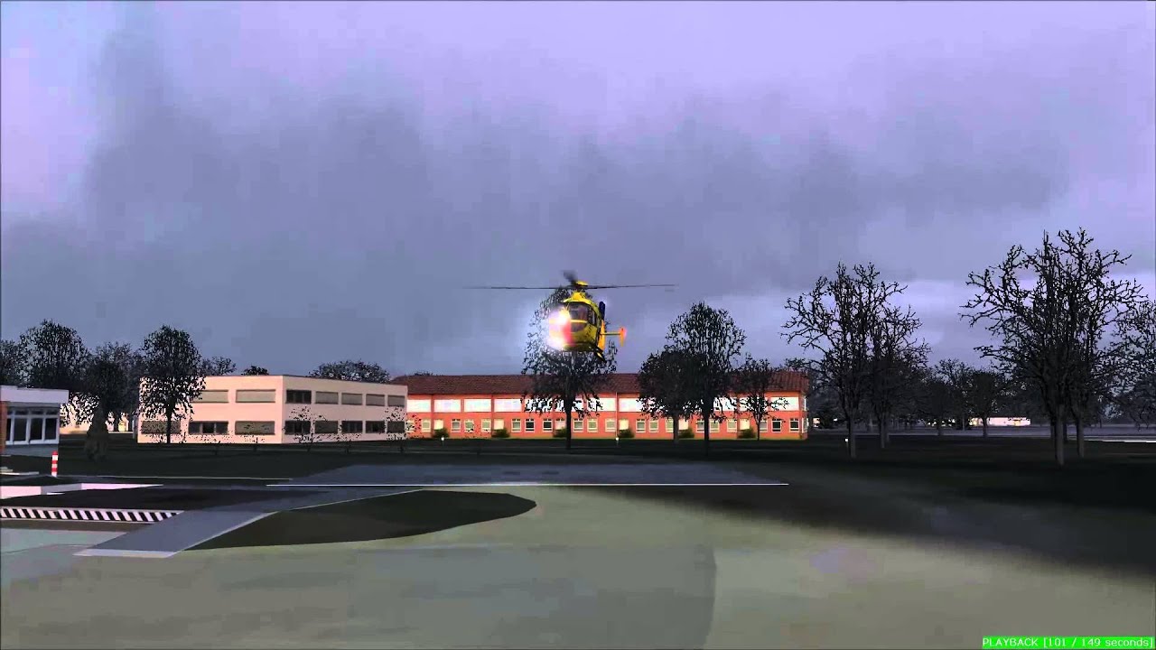 Rettungshubschrauber Christoph 19 Landung am LRZ Uelzen (FS9)