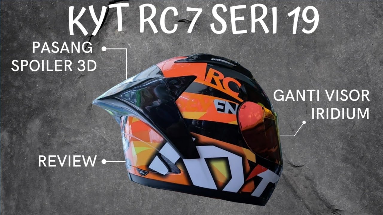Review Motif Terbaru Helm Kyt Rc7 seri 19 | pasang Spoiler dan ganti kaca iridium