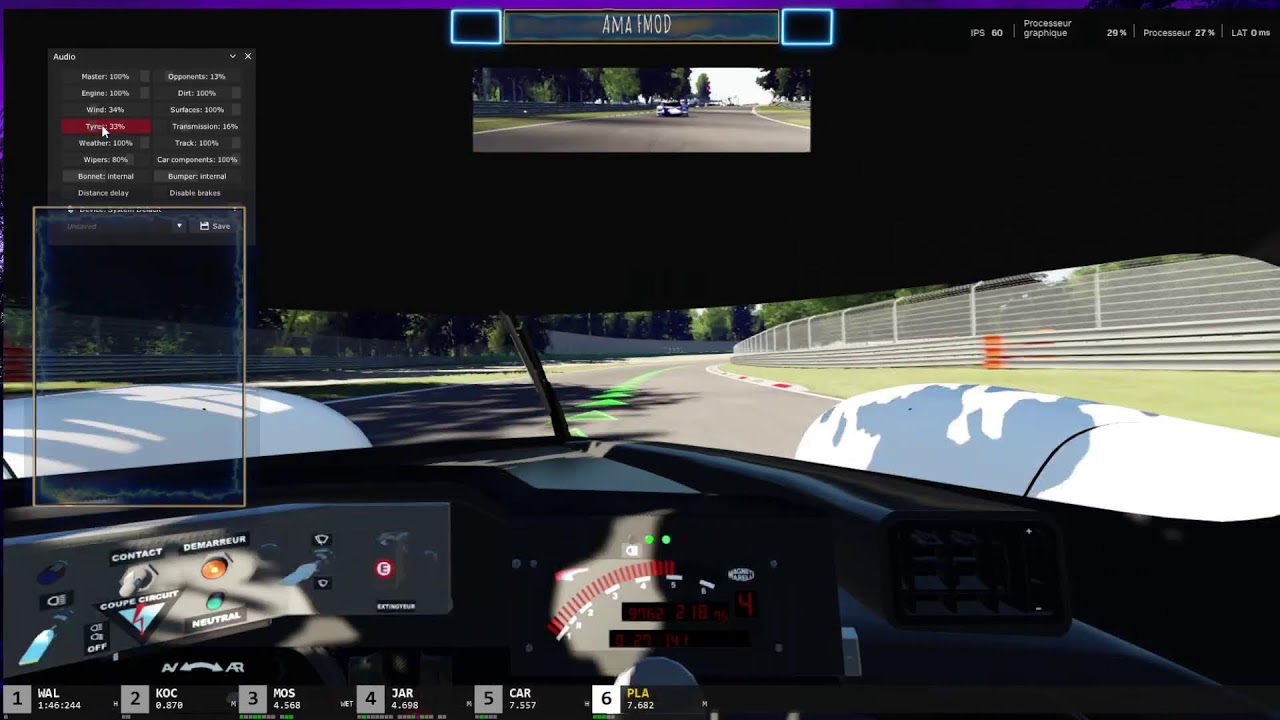 Driving Soundmodded Group C car (new Cosworth Rondeau)