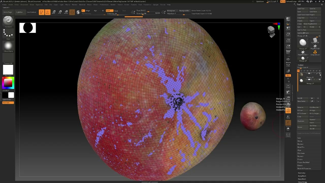 Quick Low Poly from High Poly Photogrammetry Model Using ZBrush