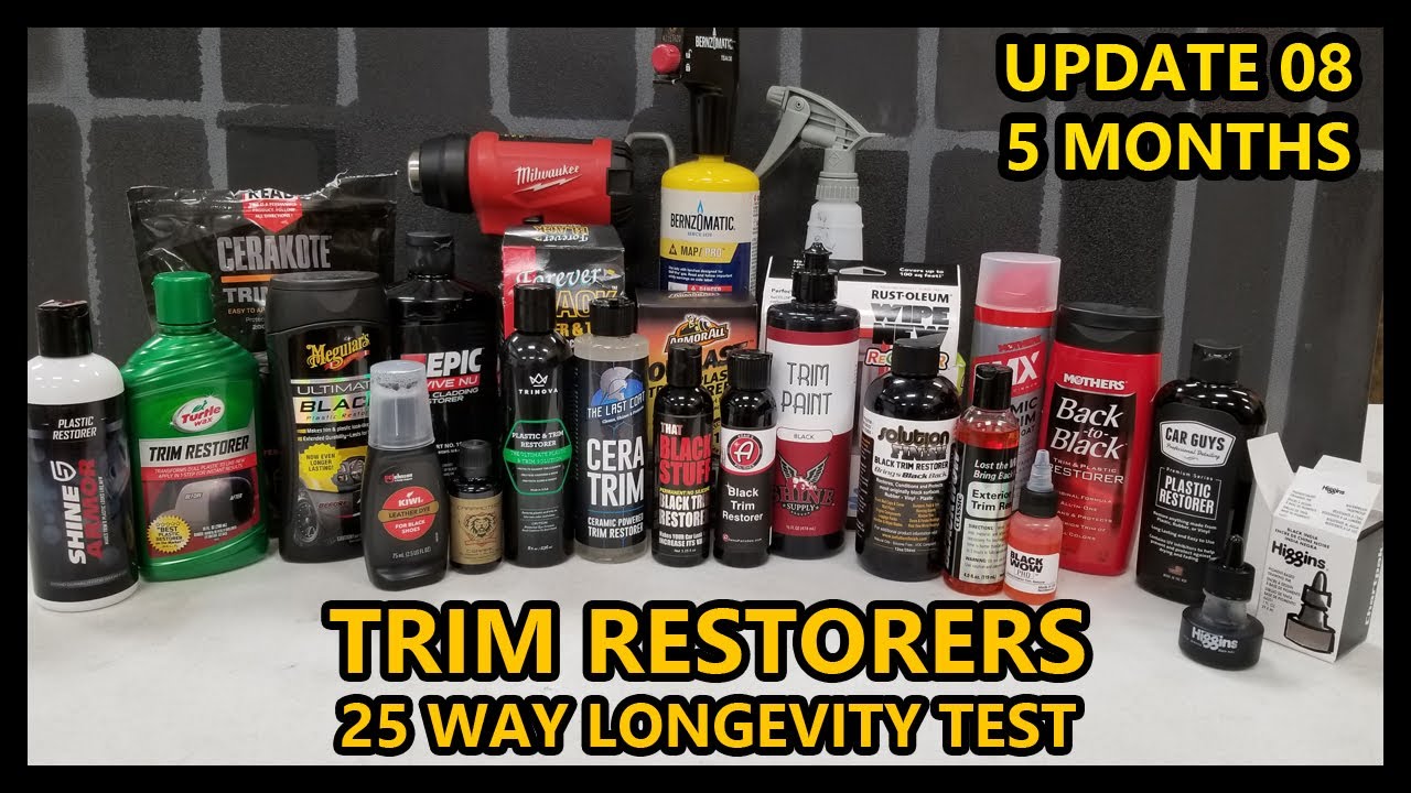 TRIM RESTORATION PRODUCTS - 25 WAY TEST - UPDATE 08 - 5 MONTHS -  Whats Left???