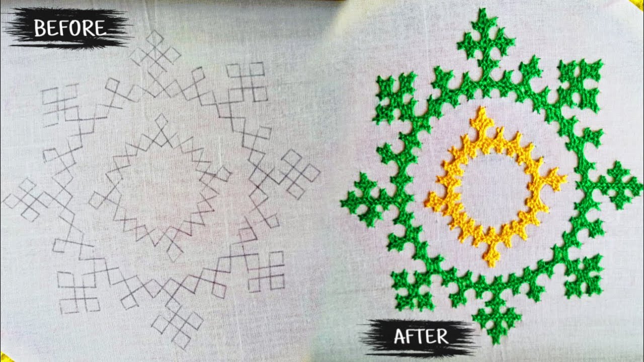 Beautiful circle Kutch Gujarati Sindhi Complex Embroidery Solution Step by step.part-1