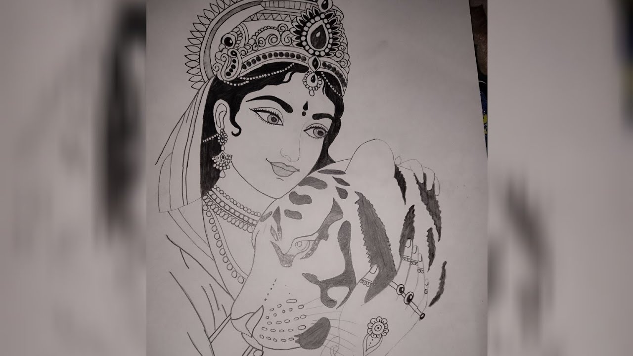 Maa Durga drawing pencil sketch 🙏🏻