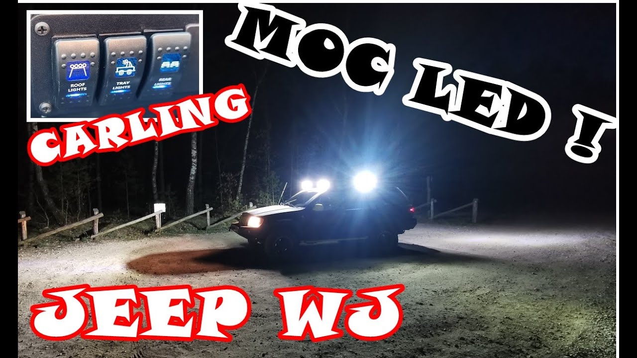 Montaż Light Bar Led i przełącznik Carling Ledy Jeep WJ OFF ROAD 4X4