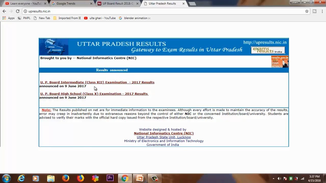 Up Board Result 2018 declared #How to download ?#