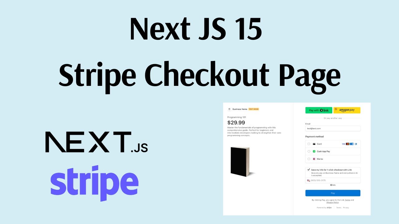 NextJS 15 with Stripe Checkout Page Demo