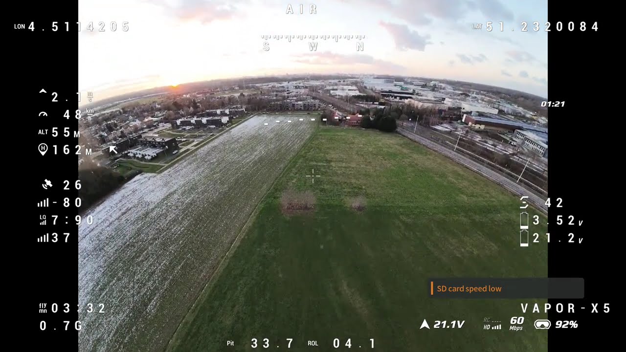 Geprc x5 drone test flight with DJI 04 cam.