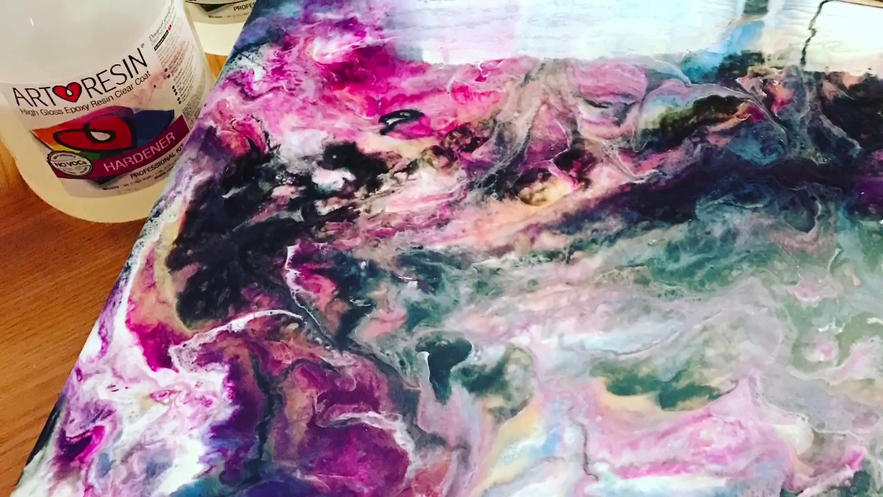 Resin art painting creating cells