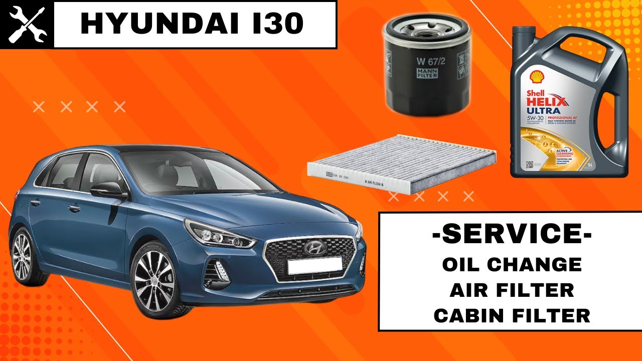 Hyundai i30 PD (2017–2025) DIY Service – Oil Change [1.4 MPI], Air & Cabin Filter Replacement
