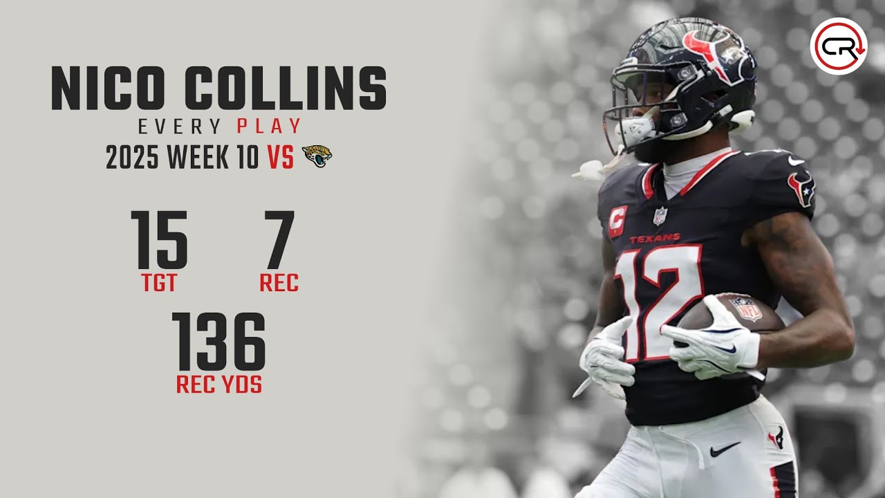 Nico Collins Week 10 Highlights | Every Target and Catch vs Jaguars