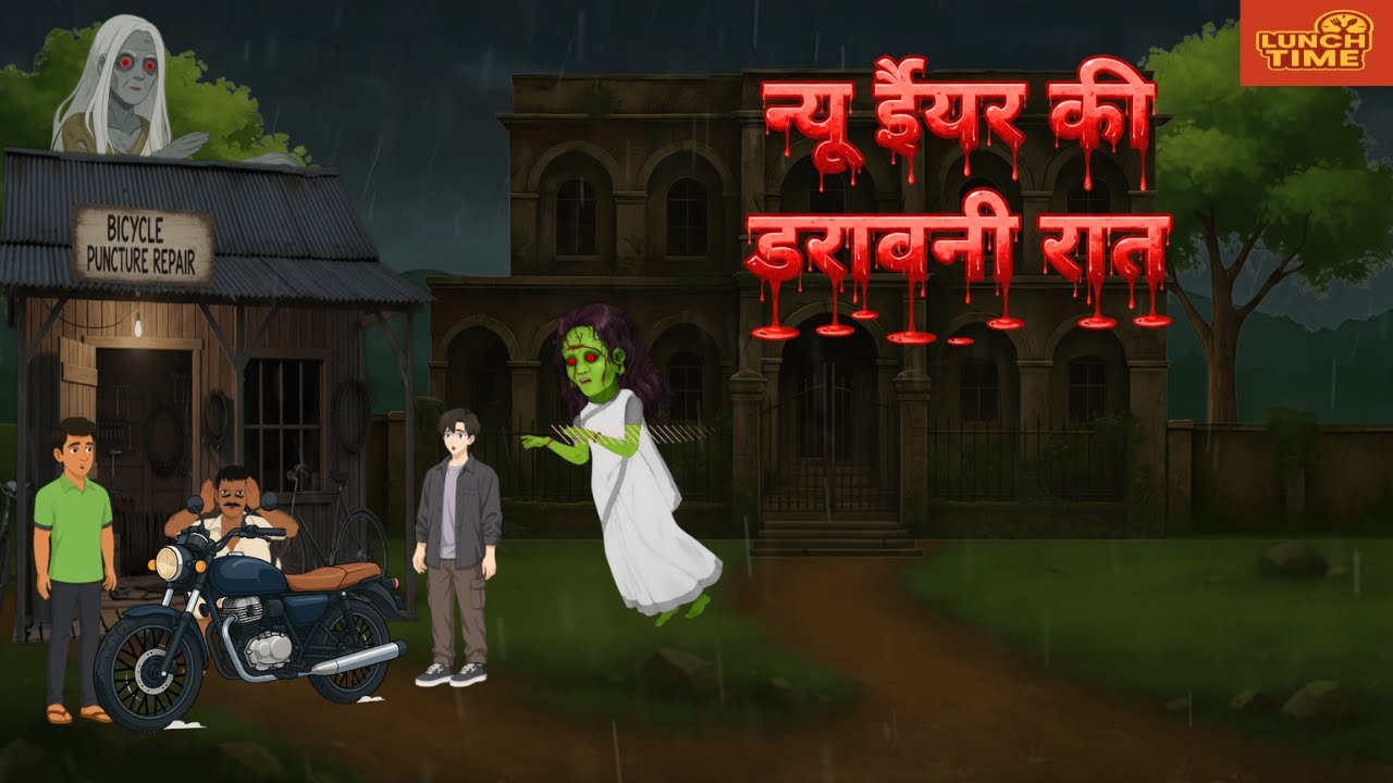 न्यू ईयर की डरावनी रात | New Year Night Horror | #hindi  Horror #cartoon  #story #Horror #animation