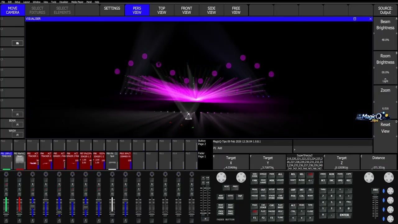 EXTREME STAGE DESIGN 64 UNIVERSES @ChamSysLtd  #MQ500 view #chamsys #magicq  #lightingdesign #stream