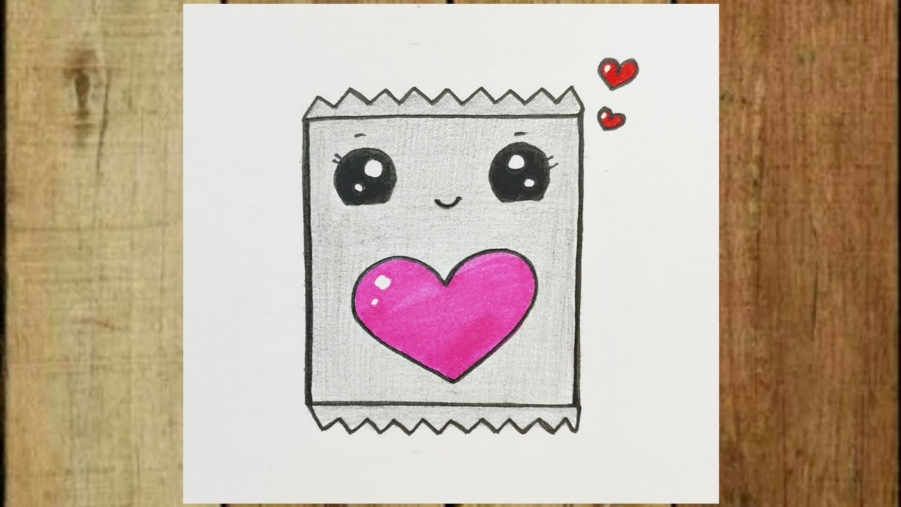 How to Draw a Cute Chocolate Love Bar Drawing Tutorial for Kids | Easy Step-by-Step