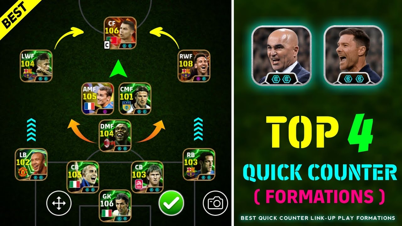 Топ-4 лучших тактик для быстрой контратаки в eFootball 2026 🤩💥 Лучшая схема Р. Мартинеса для комб...