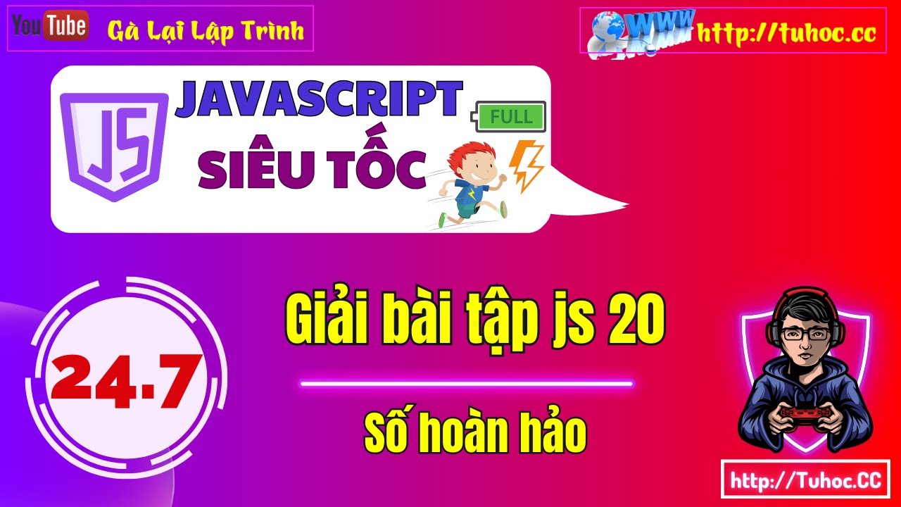 24.7 Giải bài tập js 20 - Số Hoàn Hảo trong Phạm Vi 1-1000 - avaScript Exercise - khóa học JS cơ bản