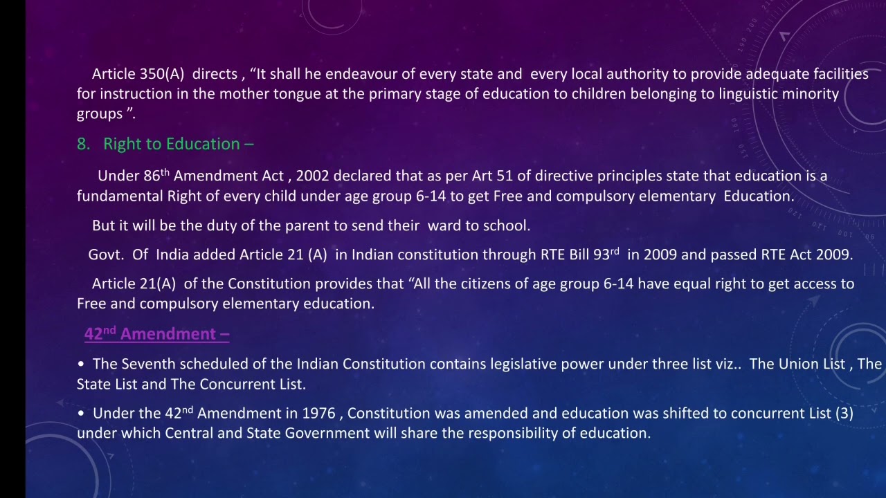Constitutional provision of Education in India