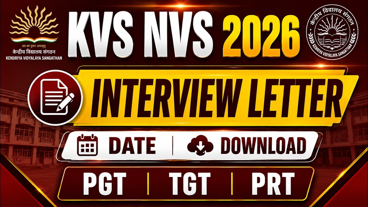 KVS NVS 2026 INTERVIEW LETTER OUT 🔥 PGT | TGT | PRT | DATE & DOWNLOAD LINK | GHARSE STUDY