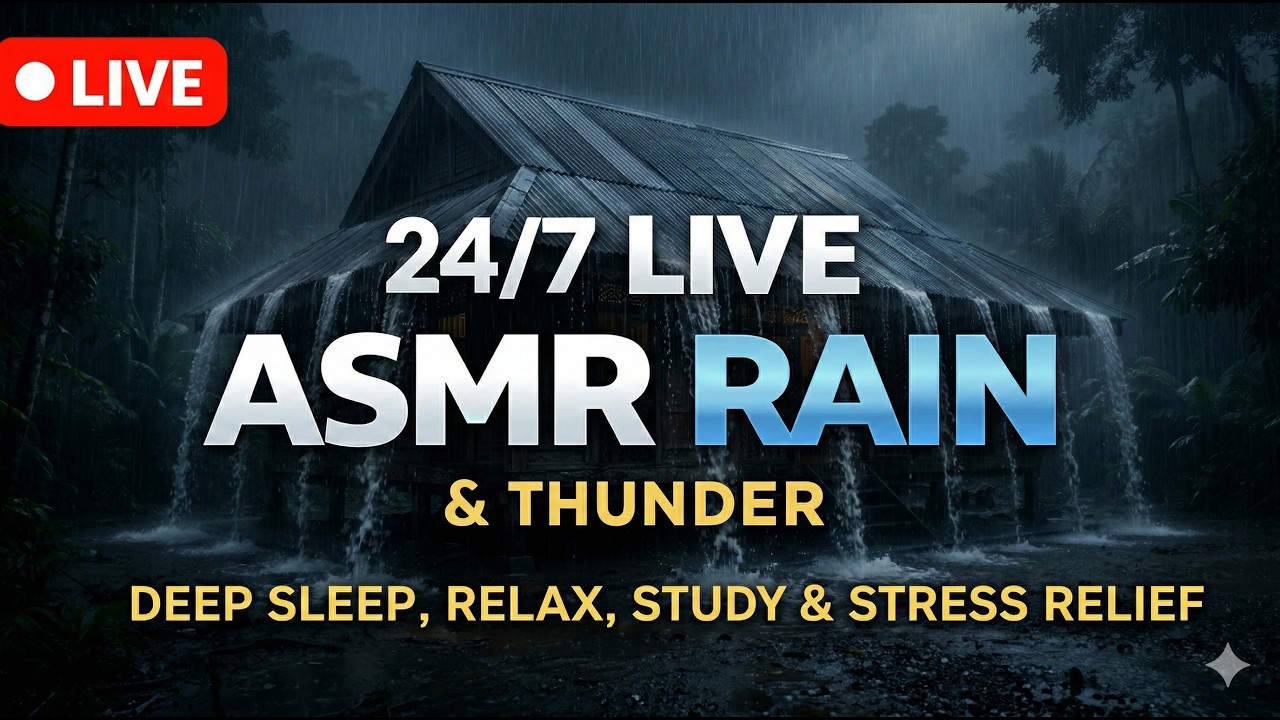 LIVE 24/7 ASMR Rain, Deep Sleep, Relax, Focus & Study  | 6 March 2026