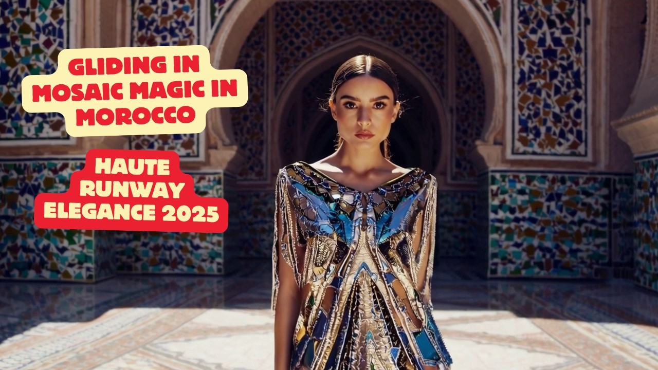 Mosaic Mirage | Moroccan History -Inspired Couture Walk Through Bahia Palace | Haute Runway Elegance
