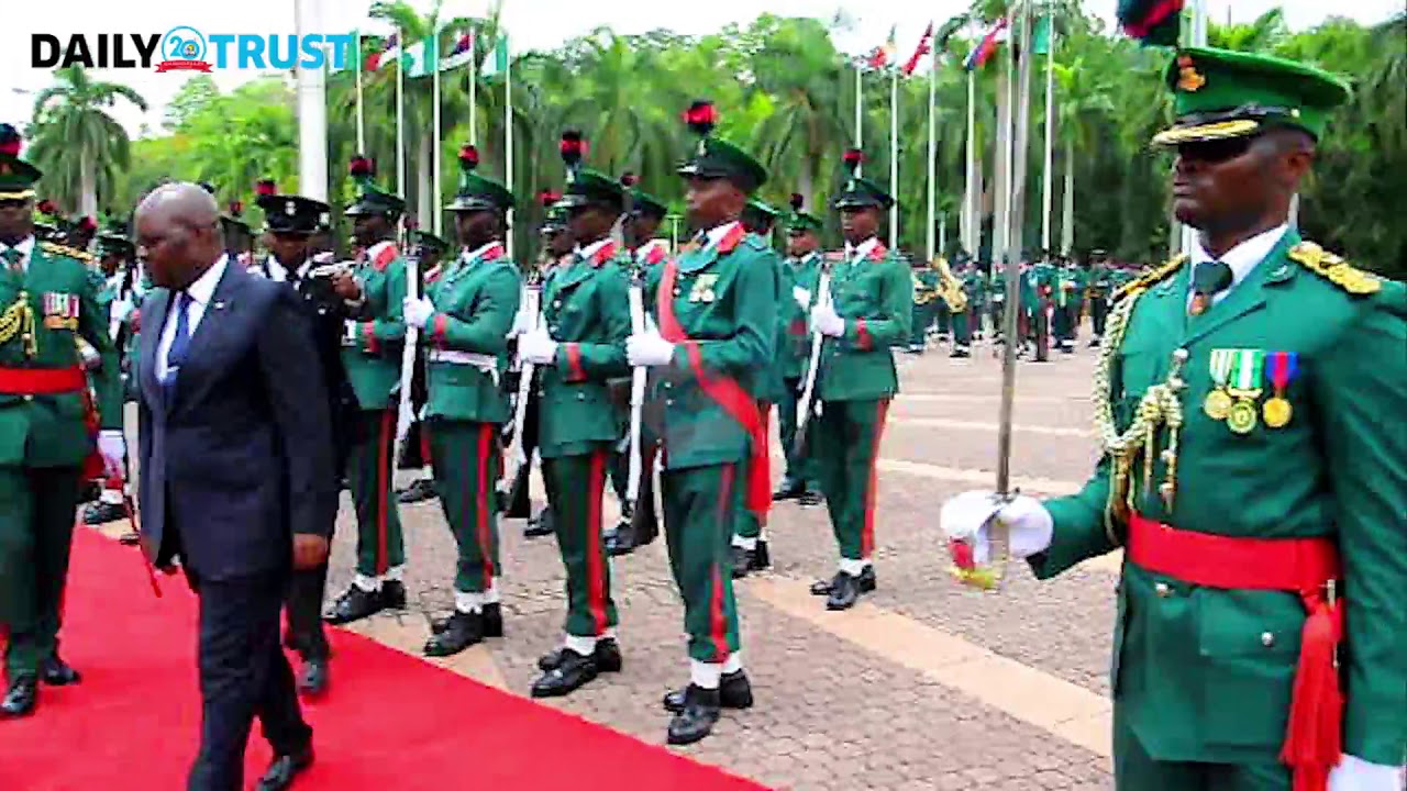 New Congo Ambassador inspects guards at Aso villa