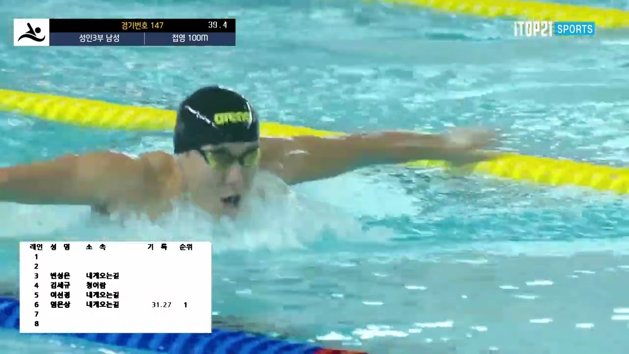 40대 아저씨 접영 100m가 1분 8초 ㅣ 접영 100m 남자 40대 ㅣ 2022 안산시장배 마스터즈 - 2022.11.13