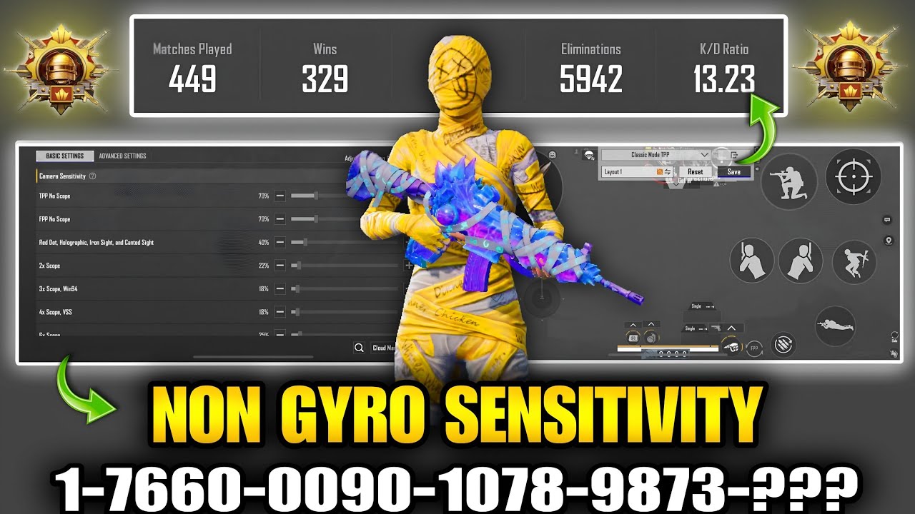 Non Gyro zero Recoil sensitivity ✅ BEST NON GYROSCOPE SENSITIVITY SETTINGS BGMI / PUBG MOBILE 2026 🔥