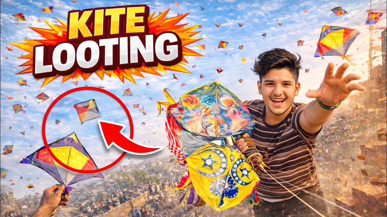 Amazing Kite Looting on Rooftop 🪁 | Cut Kite Catching&rdquo;2️⃣ &ldquo;Sunday Kite Looting Challenge 😍❤️🪁