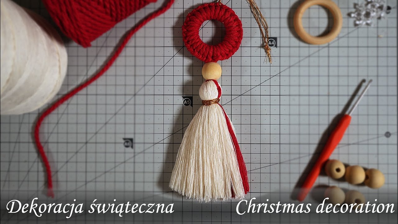 Macrame - Ozdoba na choinkę - Christmas tree ornament HOW TO