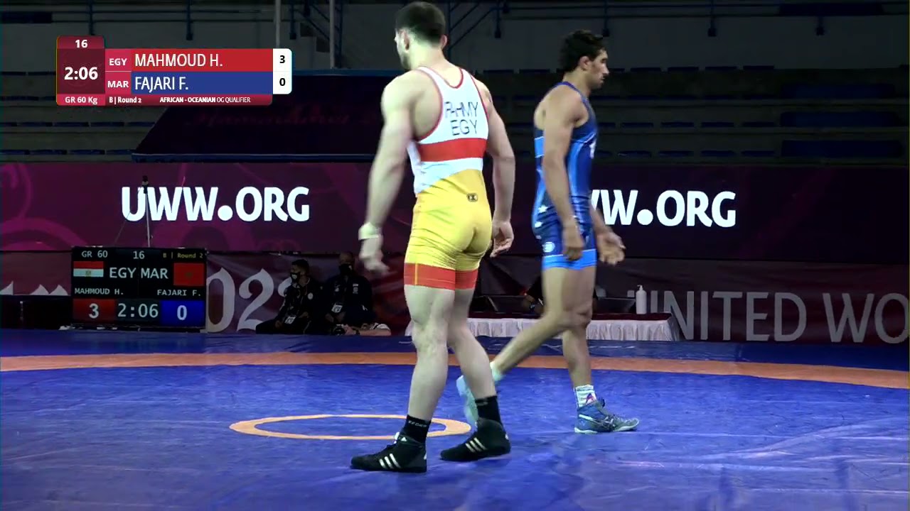 Round 2 GR - 60 kg: H. MAHMOUD (EGY) v. F. FAJARI (MAR)