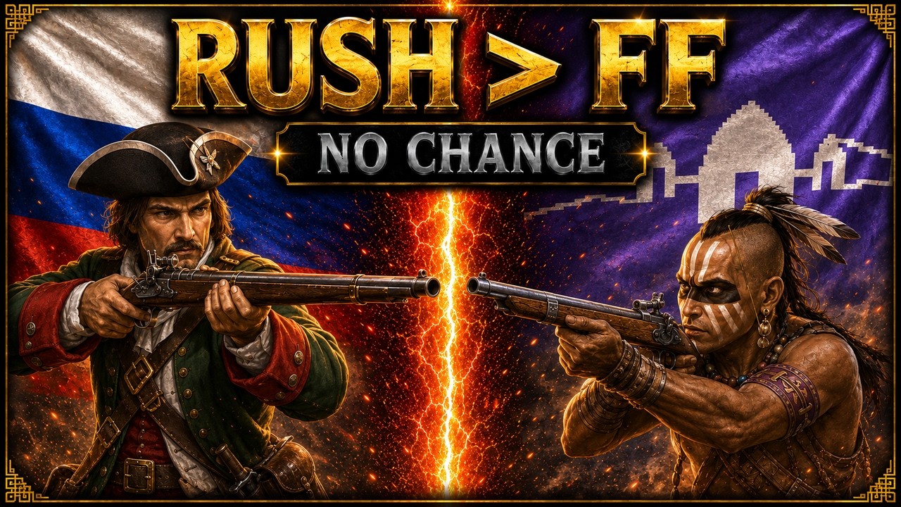 AOE3 - HE TRIED TO FAST FORTRESS AGAINST RUSSIA!!!