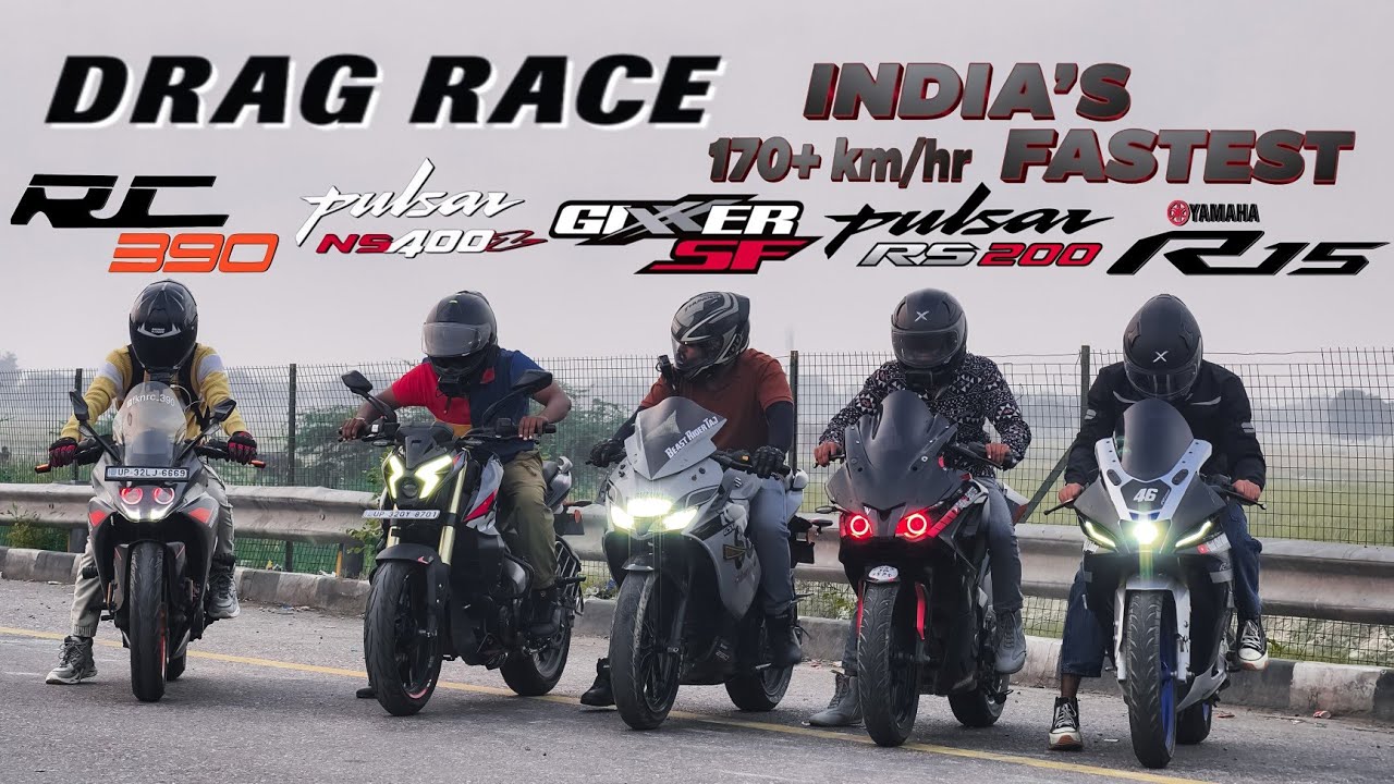 India's fastest R15M vs RS200 vs Gixxer SF250 vs 2026 NS400z vs RC390🔥||top end battle 💥||winner ? 🏆