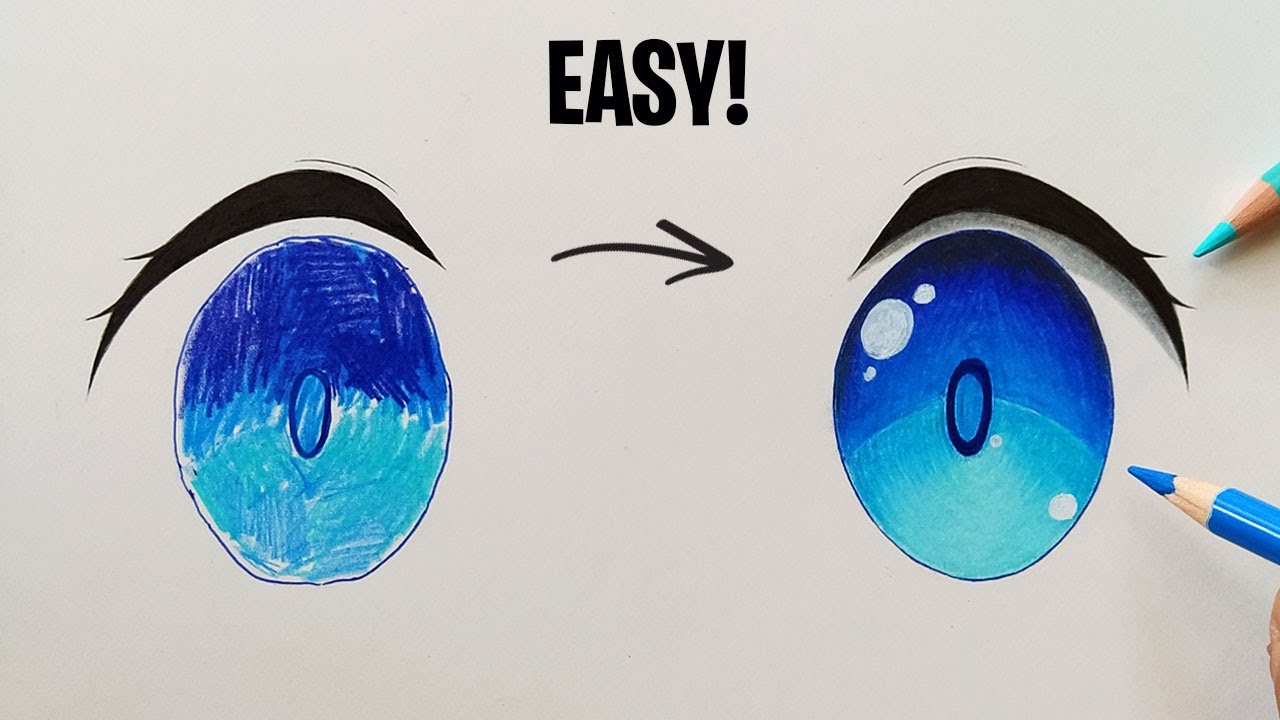 HOW TO COLOR ANIME EYES WITH COLORED PENCILS