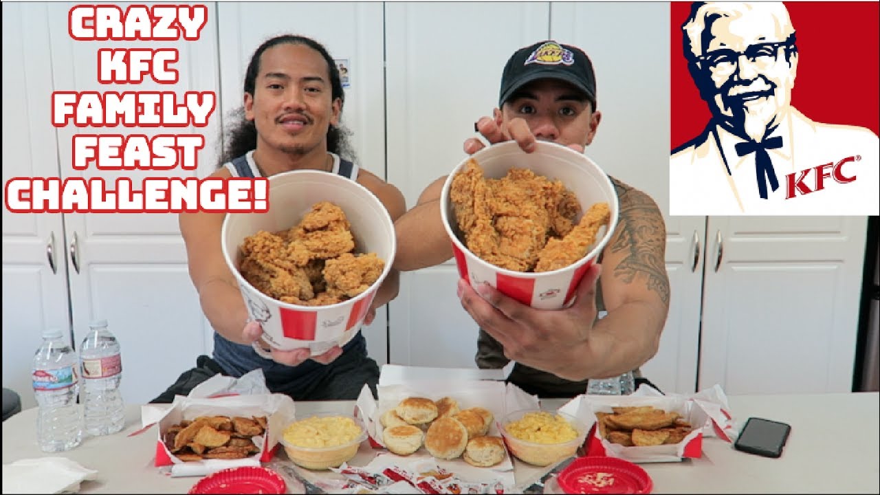 CRAZY KFC FAMILY FEAST CHALLENGE! EPIC CHEAT MEAL | MUKBANG