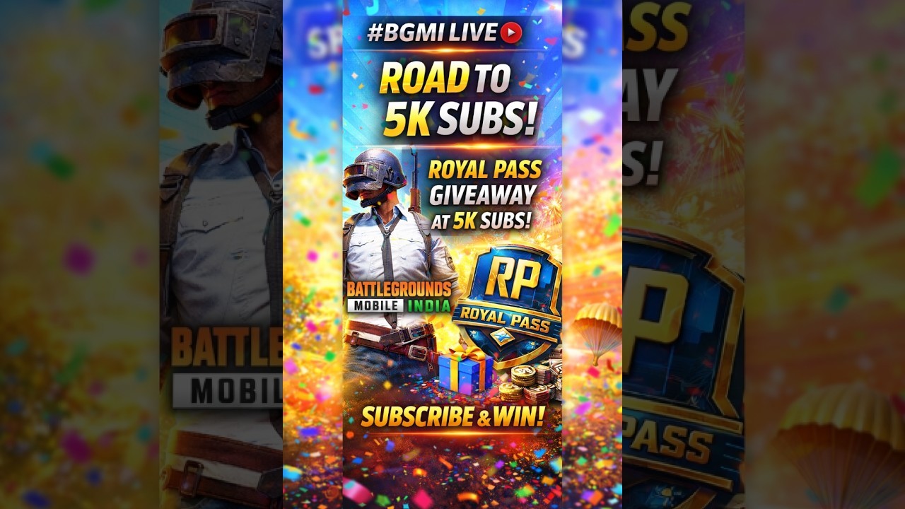 #shorts | BGMI LIVE 🔴 Road to 5K Subs | Royal Pass Giveaway at 5K Subs