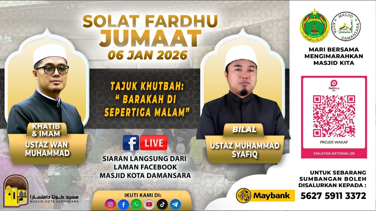 Siaran Langsung Tazkirah & Khutbah Jumaat  | Ustaz Wan Muhammad | 6-2-2026