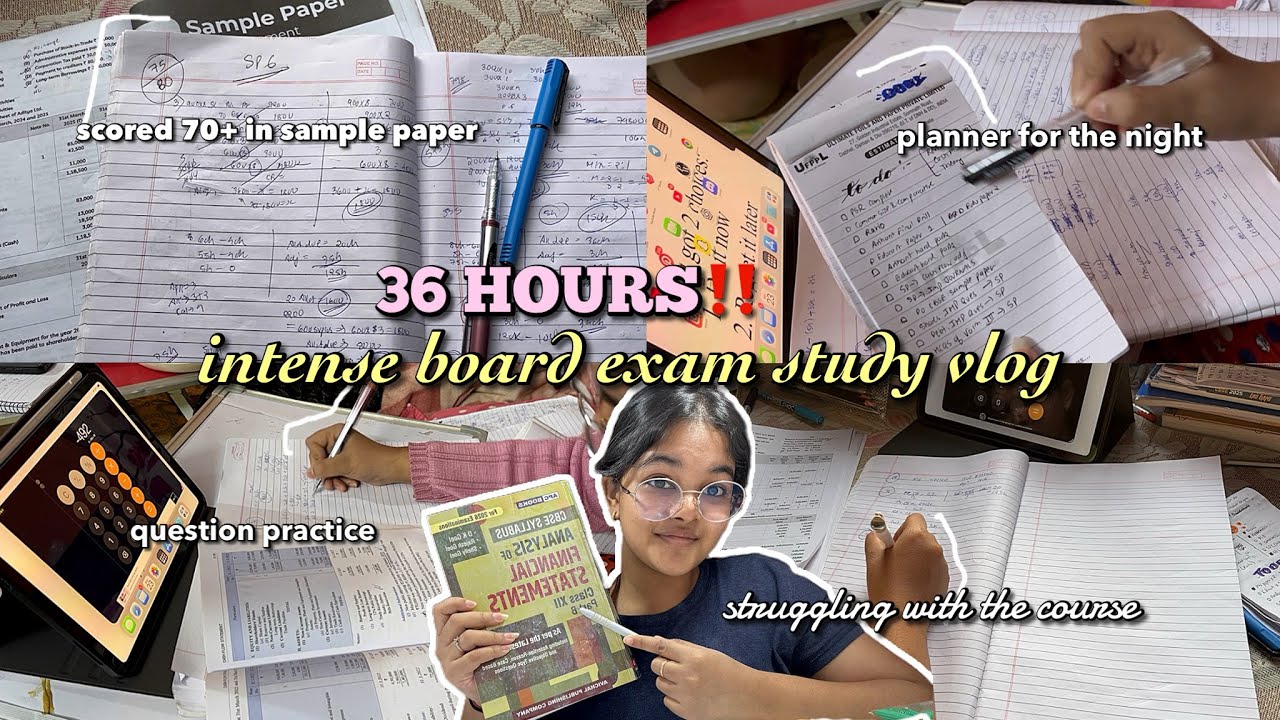 36 hour study for *BOARD EXAMS*📝😭 solving sample papers, one shot, marathons, expected? CLASS 10/12